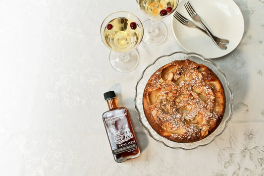 Runamok Maple - Recipe Apple Almond Cake Drizzled with Apple Brandy Barrel Aged Maple