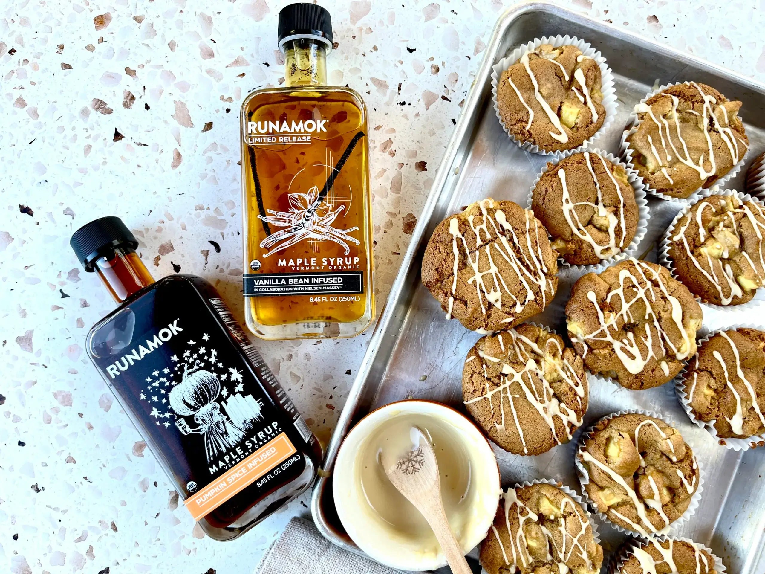 Runamok Maple - Recipe Apple Muffins with Vanilla Maple Icing
