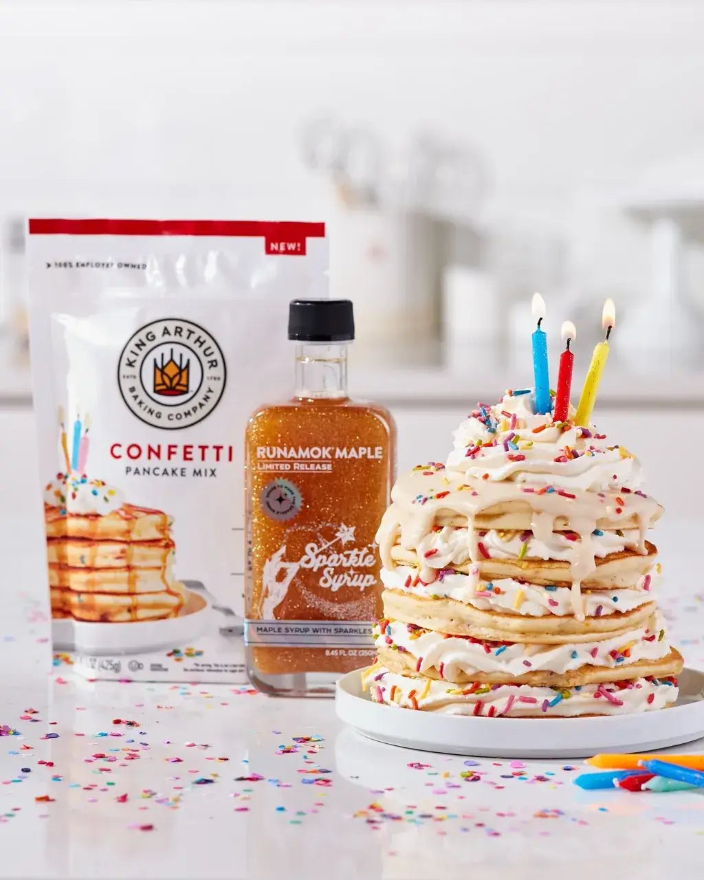 Runamok Maple - Recipe Birthday Cake Pancakes