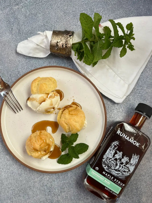 Runamok Maple - Recipe Peppermint Bark Profiteroles