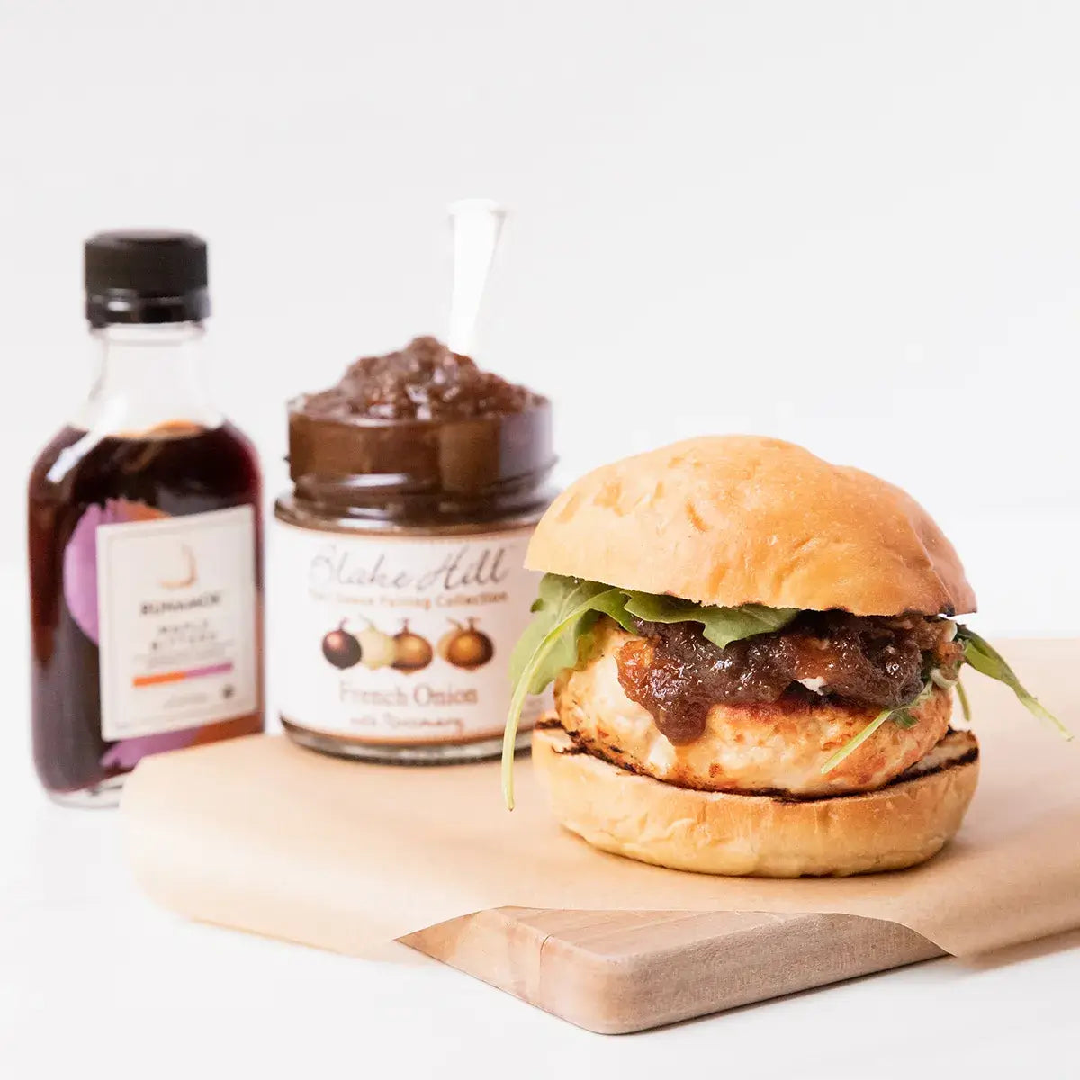 Runamok Maple - Recipe Turkey Burger with Goat Cheese and Onion Jam