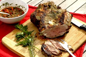 Butterflied Leg of Lamb with Mint Vinaigrette Butterflied Leg of Lamb with Mint Vinagrette 1 1
