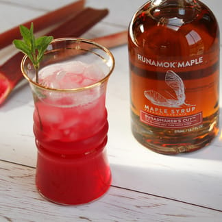 Maple syrup rhubarb cocktail by Runamok Maple
