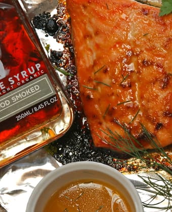 Smoked maple syrup and salmon by Runamok Maple