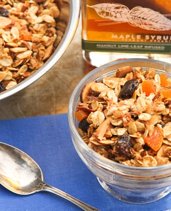 Granola and maple syrup by Runamok Maple