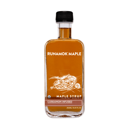 Custom maple syrup gift box by Runamok Maple