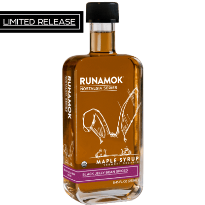 Black jelly Bean Spiced Maple Syrup by Runamok