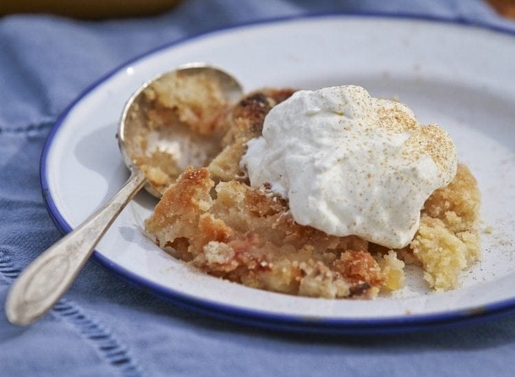 Maple Apple Crisp with whipped cream