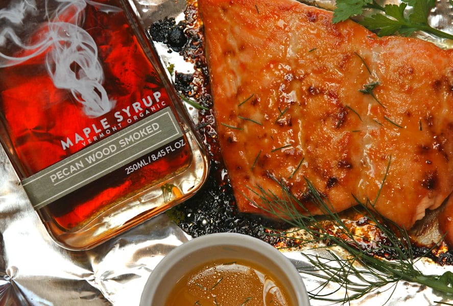 Smoked maple syrup and salmon by Runamok Maple