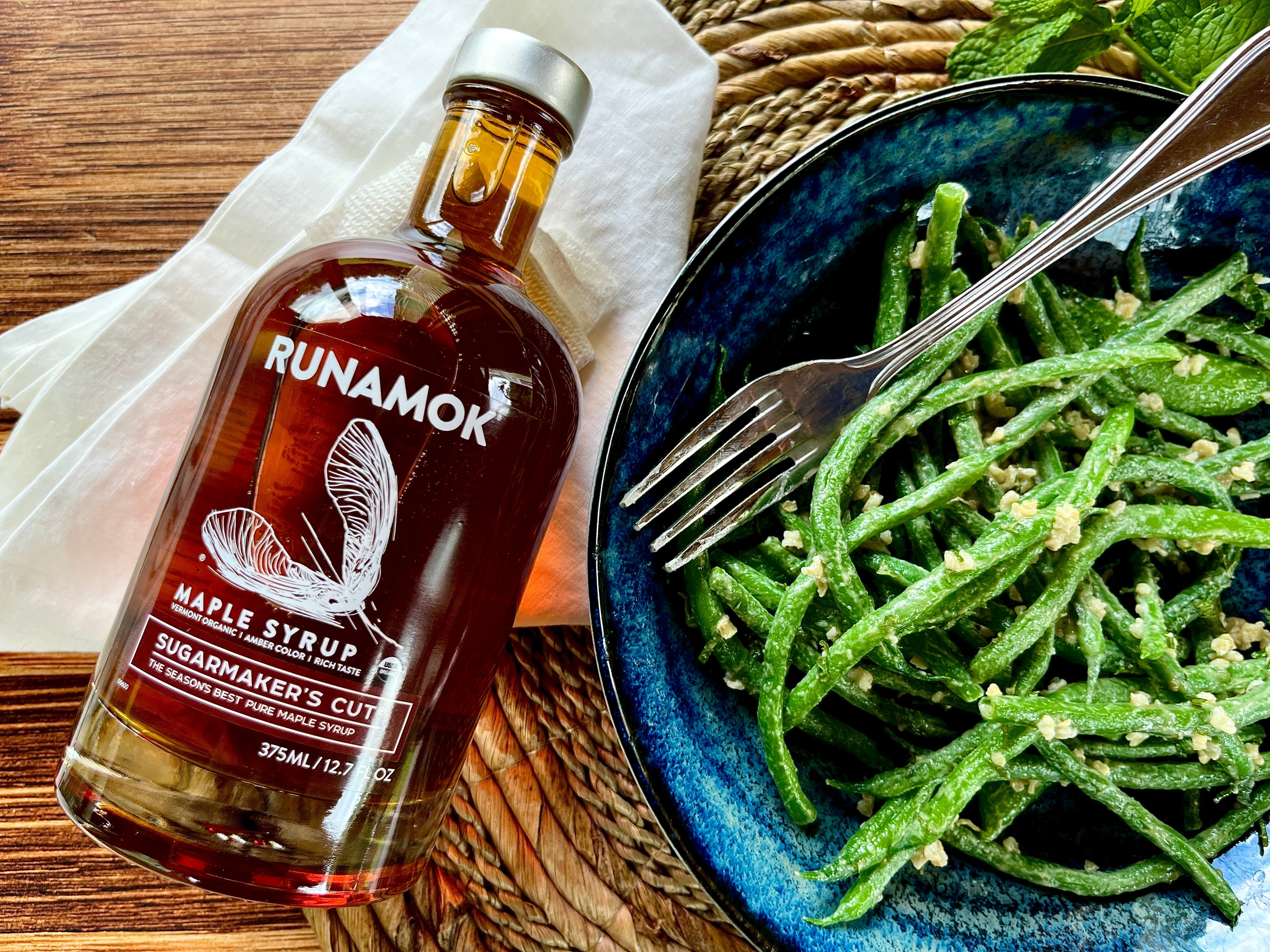 Green Beans with a Maple-Tahini Dressing