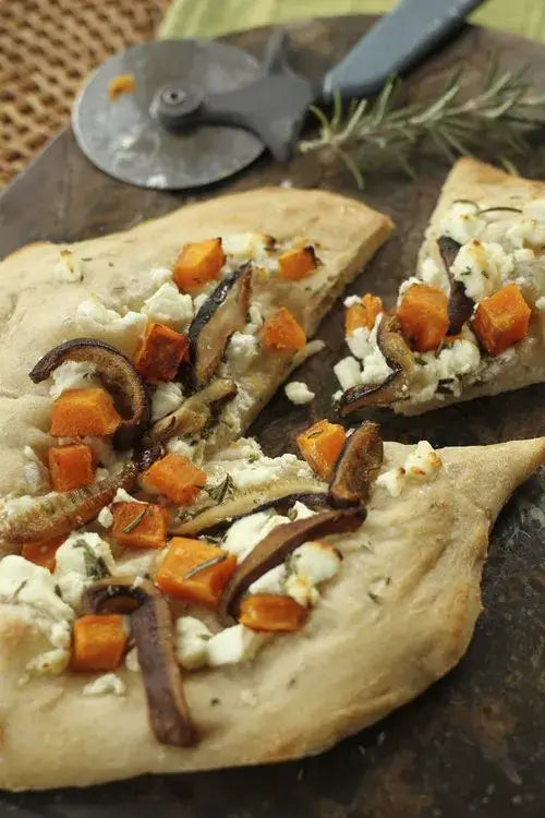 Runamok Maple - Recipe Pizza with Shiitakes, Goat Cheese, Butternut Squash and Smoked Maple Syrup