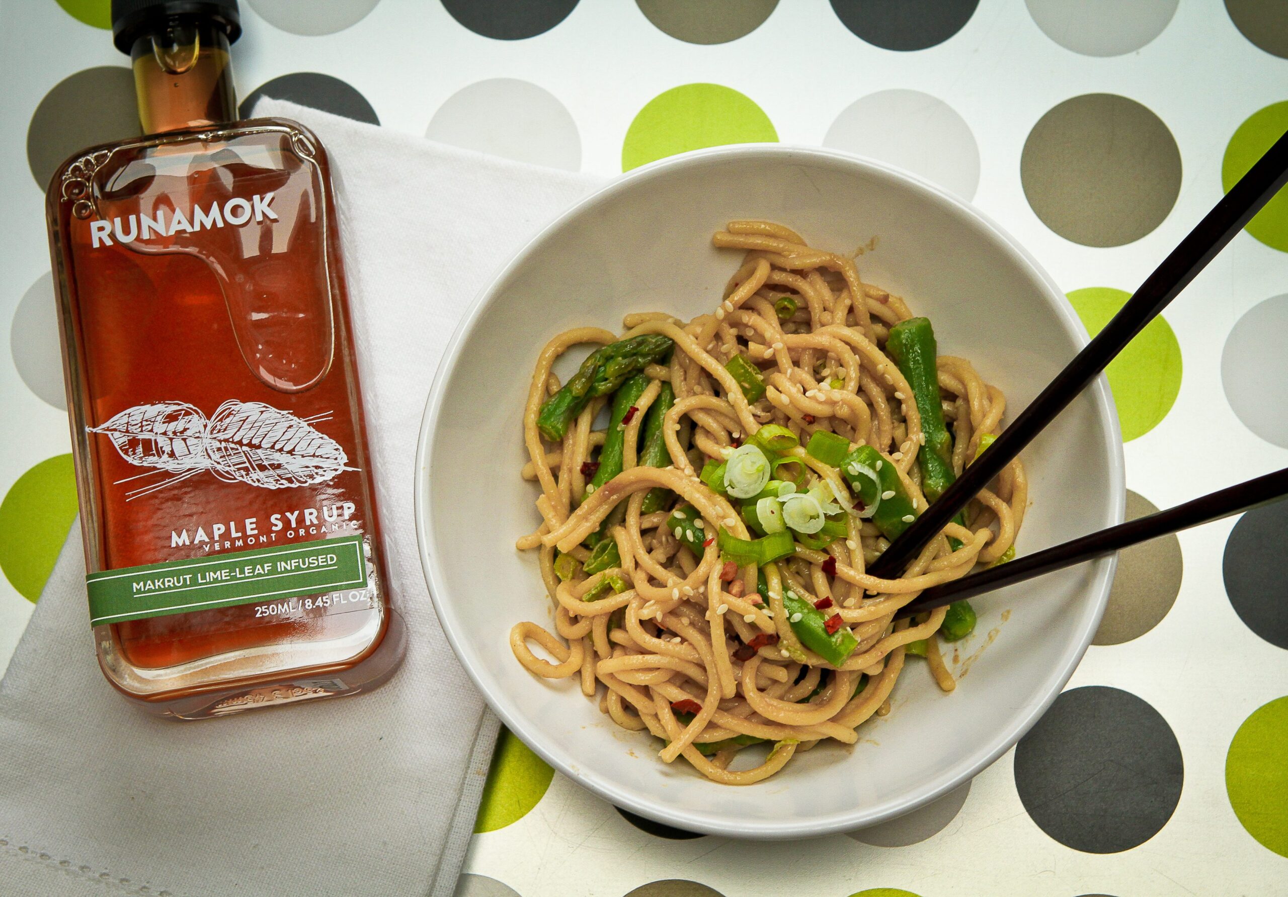 Maple syrup sesame noodles by Runamok Maple