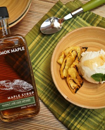 Coconut ice cream and maple syrup by Runamok Maple