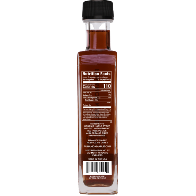 Strawberry Rose Infused Maple Syrup - Runamok