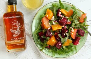 Beet Arugula and Citrus Salad with Ginger Maple Vinaigrette