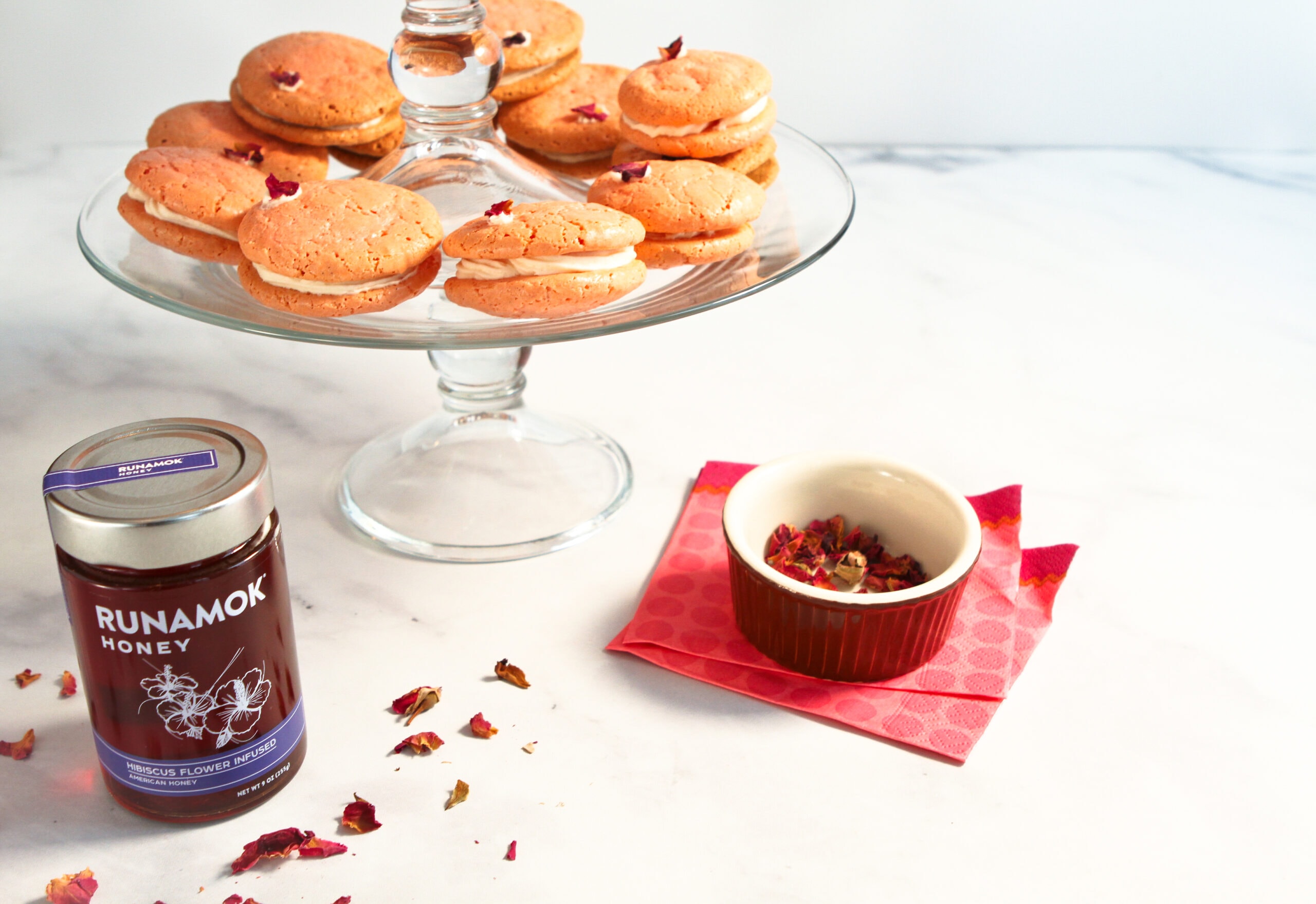 Macarons with Hibiscus Honey Buttercream by Runamok