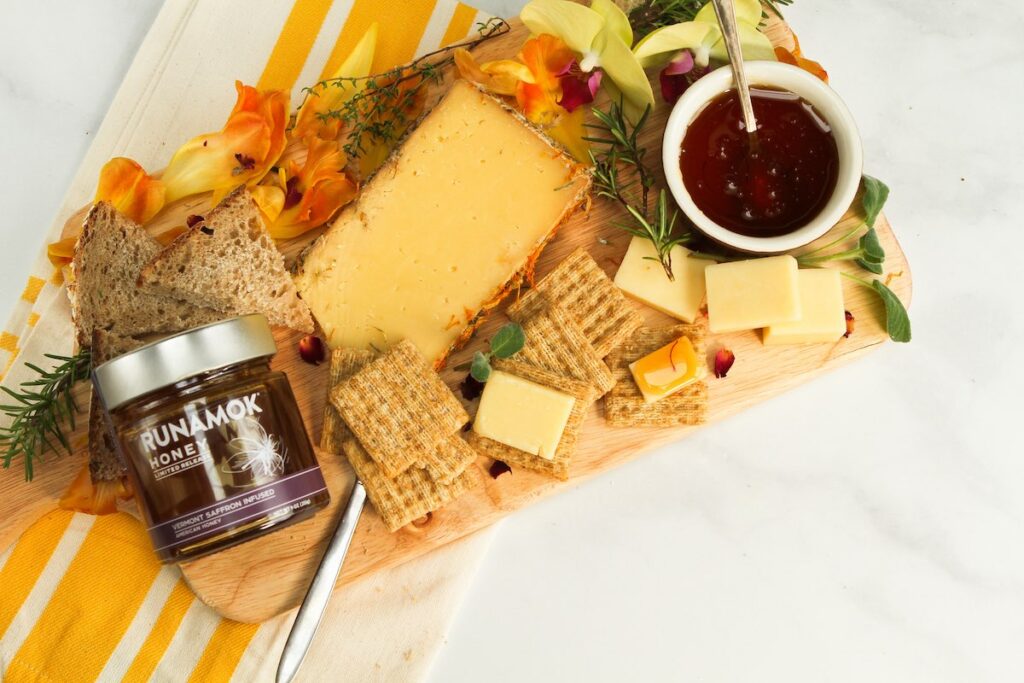 saffron honey uses cheese plate2