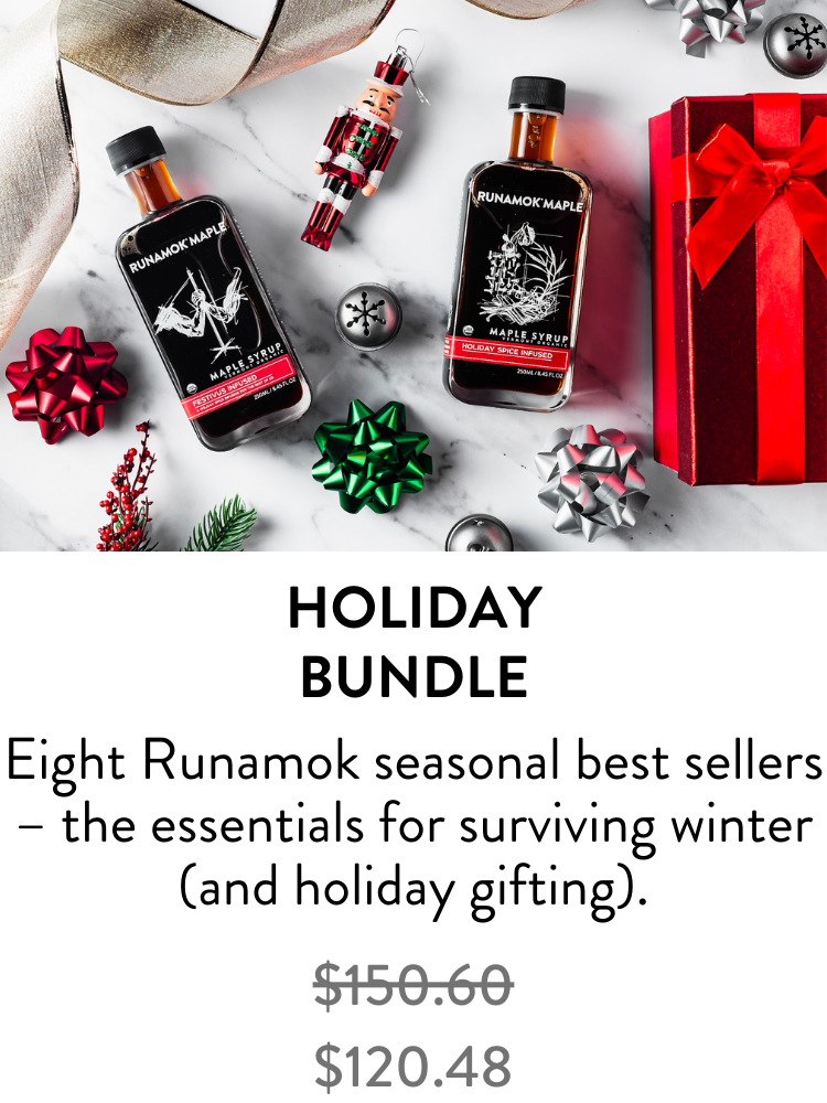 Holiday Bundle – Eight Runamok seasonal best sellers – the essentials for surviving winter (and holiday gifting). (regular price $150.60) sale price $120.48