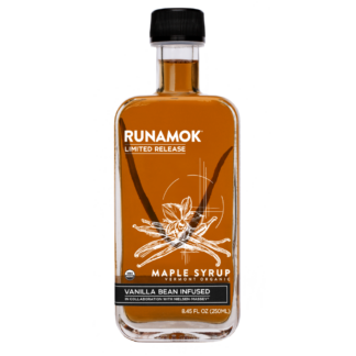 Vanilla Bean Infused Maple Syrup by Runamok Front w Bean