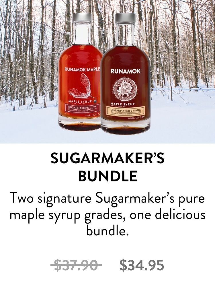 Sugarmaker's Bundle; Two signature Sugarmaker’s pure maple syrup grades, one delicious bundle. $34.95