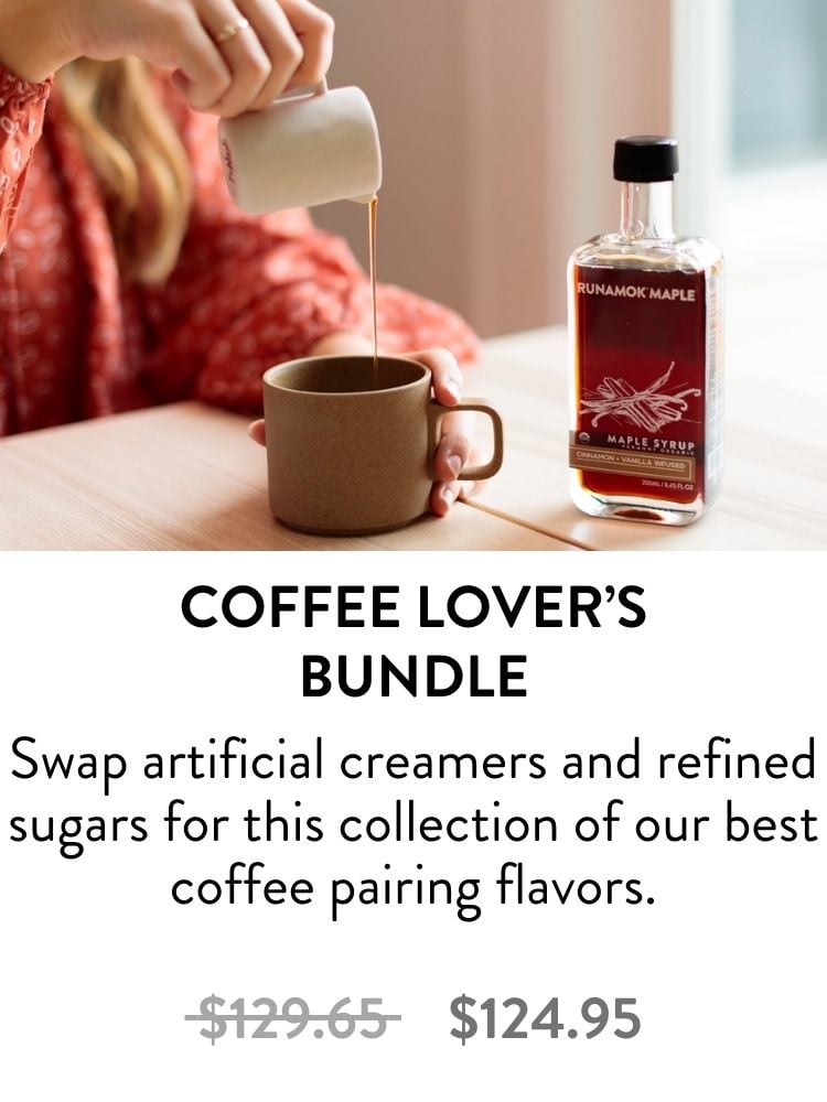Coffee Lover's Bundle; Swap artificial creamers and refined sugars for this collection of our best coffee pairing flavors. $124.95