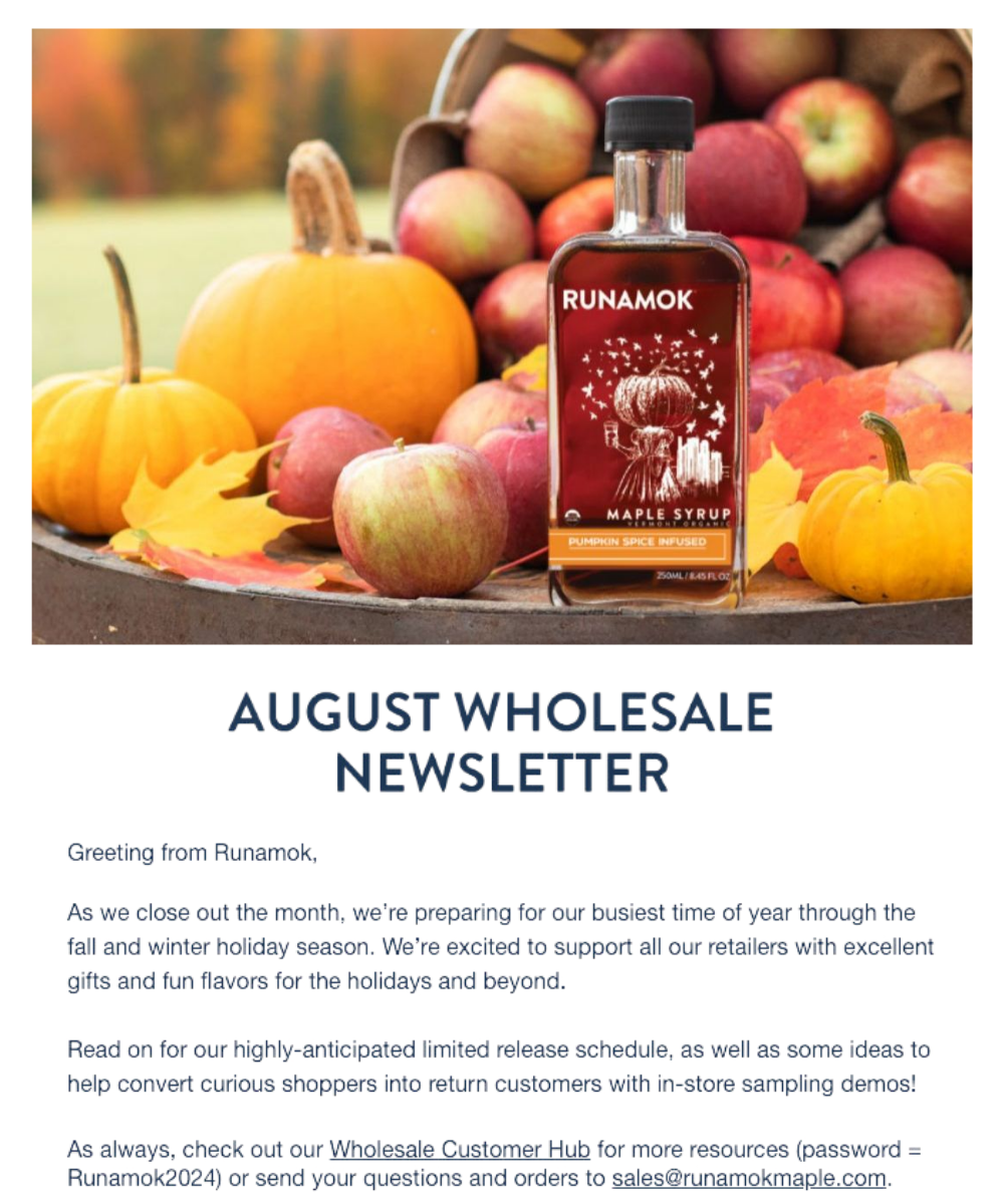 August Wholesale Newsletter