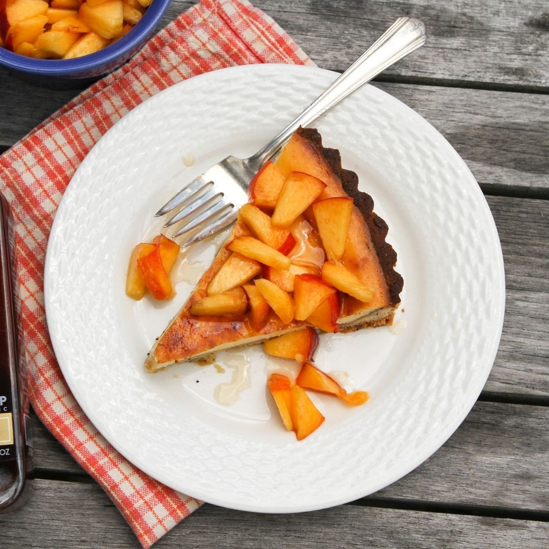 plum ricotta tart
